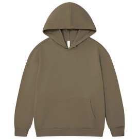 High Street Fashion Drop Shoulder Pure Cotton Hooded Sweatshirt Premium Fabric Men's Custom Designer Oversized HoodieColor: Gray, Size: M