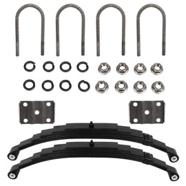 2 Pack Trailer Leaf Springs 6-Leaf Double Eye Spring Suspension Kit + 7" Long U-Bolts Trailer Leaf Springs 7000lbs Capacity fit for Vehicles Trailers Boats