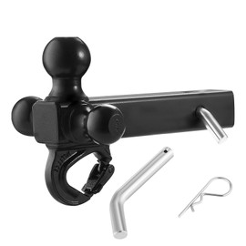 Happybuy Trailer Attachment, Triple-Ball Mount with Hook & D-Ring, Various Ball Sizes, Suitable for 2-Inch Hitch Receiver