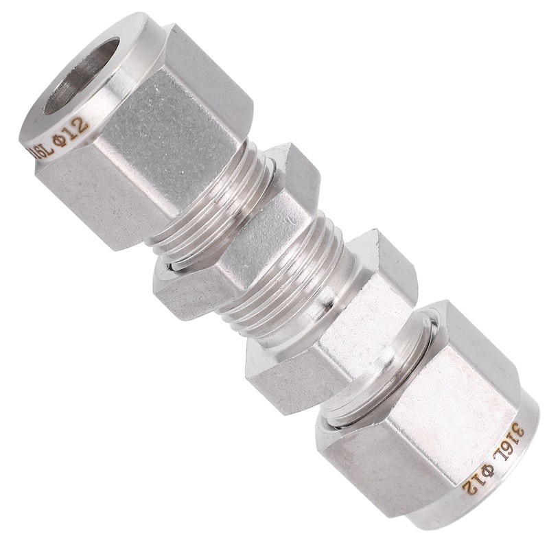 316 Stainless Steel Double Ferrule Compression Fitting Bulkhead Connector AccessoryФ1/2