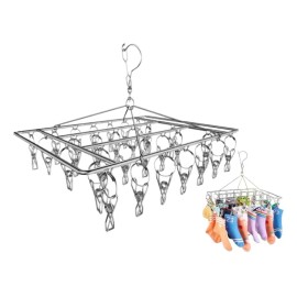 Hogareno Ec Tendedero Portatil Acero Inoxidable 40 Pinzas Secadora Ropa