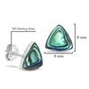 AeraVida Minimal Geometric Rainbow Abalone Shell 9mm Triangle .925 Sterling