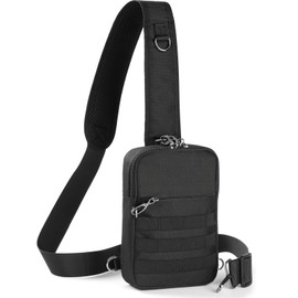 Sling Bag, Tactical Anti Theft Crossbody Bag with Zipper Lock RFID EDC Small Chest Bags for Men Women