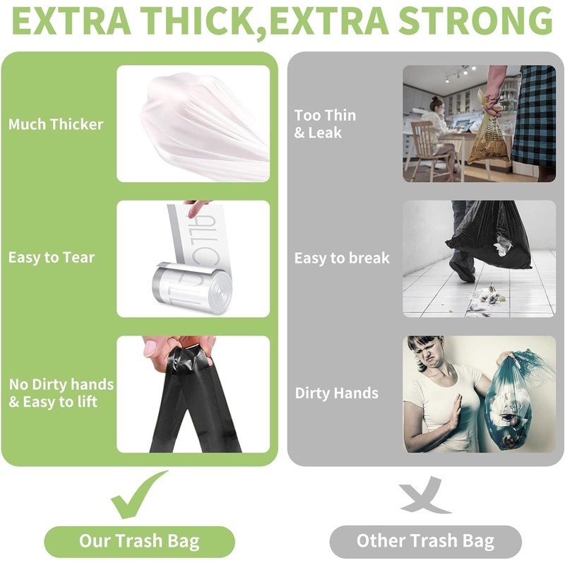 ALLCLEAN 4 Gallon Small Trash Bags, 180 Bags Unscented Small