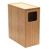 Bamboo Slim Trash Can with Lid, Waste Basket for Bathroom,