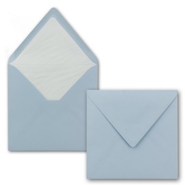 FarbenFroh by GUSTAV NEUSER 50x Envelopes Square 16 x 16 cm Light Blue (Blue) Envelopes with white silk lining Envelopes without window & with wet glue for invitation cards for weddings and birthdays