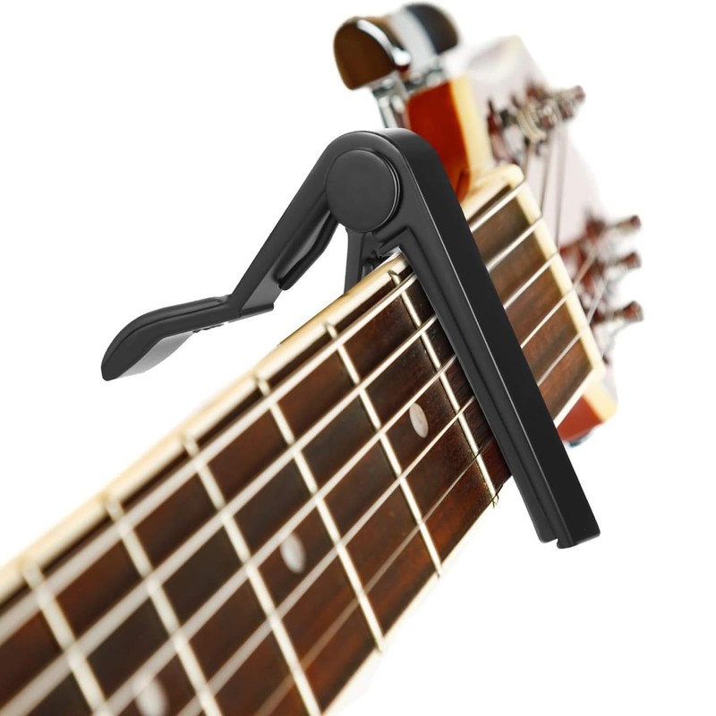 Capo，Guitar Capo for Acoustic and Electric Guitars with 5 Picks(Black)