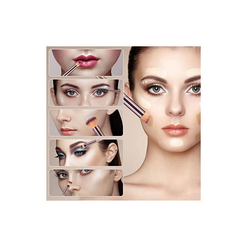 HEYMKGO- Juego de brochas de maquillaje profesional: contiene 10 brochas