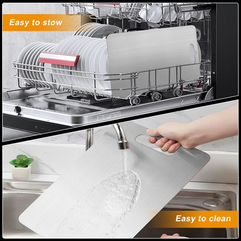 Titanium Cutting Board Set of 3, Double Sided Pure Titanium