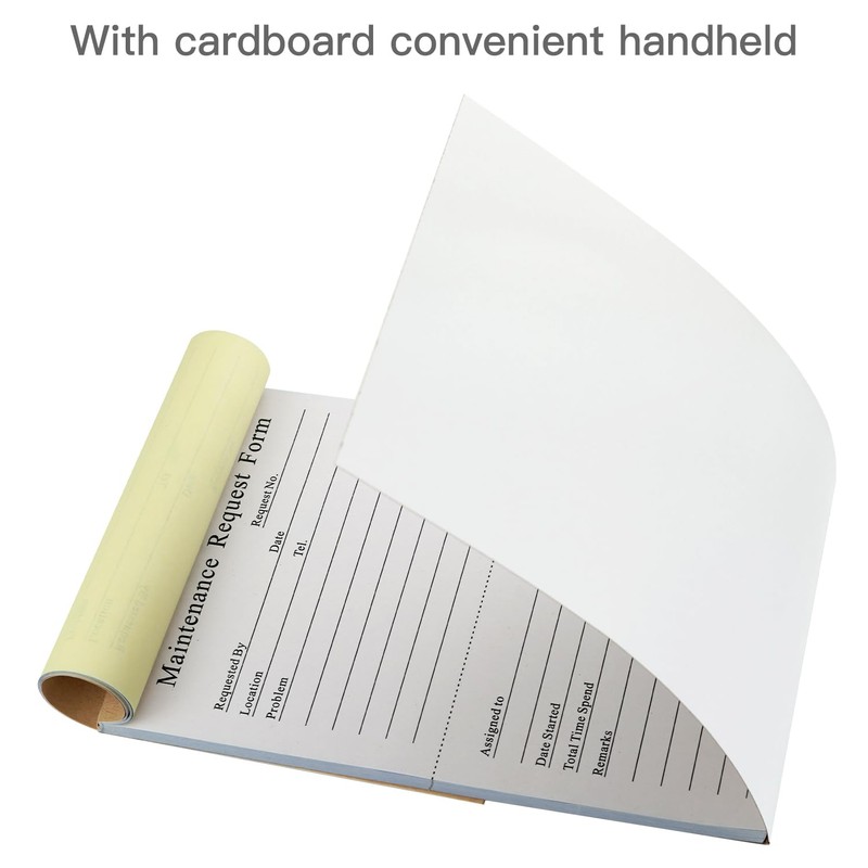 2 Packs Maintenance Request Forms,100 Sets 3 Part Carbonless Repair