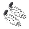 2 Pcs Candle Holder Exquisite Classical Style Black Iron Wall