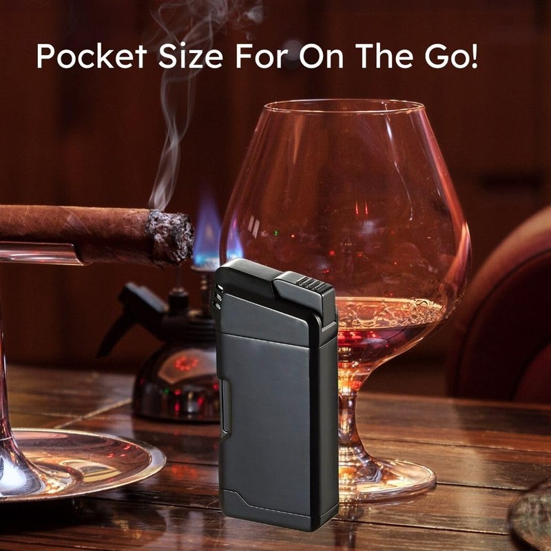 Visol Epirus Soft Flame Refillable Gas Lighter, Built-in Pipe Tools,