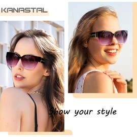 KANASATL Polarized Fit Over Sunglasses for Men Women UV400 Protection Purple Oversized Square Sunglasses Trendy Wraparound Sun Glasses Classic Frame