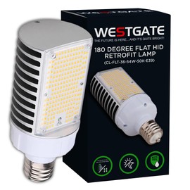 180 Degree Flat HID Corn LED Light 5000K - Retrofit Lamp | Cob Bright Bulb | 4536 Max Lumens | 50,000 Hours | Weatherproof | Ideal for Outdoor & Indoor | Warehouse | Street Area Use - 36/45/54W