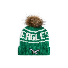 Lele Sadoughi Women's Kelly Green Retro Eagles Beanie with Faux Fur, Kelly Green, One Size