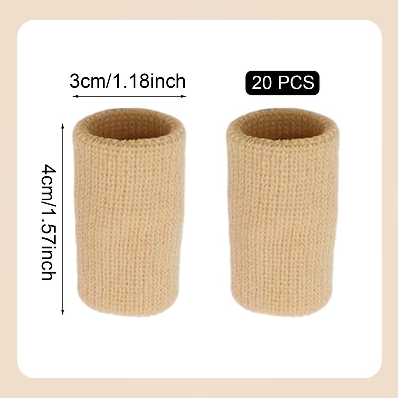 FUIPVGI 20 Pcs Finger Compression Sleeves, Breathable Finger Protectors Finger
