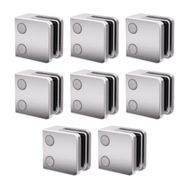 Glass Clamp－8 PCS Adjustable Glass Shelf Bracket, 1/4 " 5/16" 3/8" 316 Stainless Steel Clamps, Suitable for Railing, Stairs