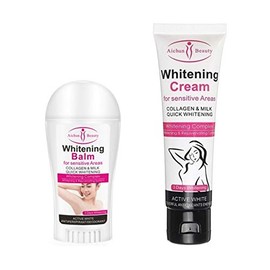 Aichun Beauty Duo Crema Blanqueadora Desodorante Colágeno Leche 2pz