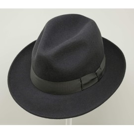 Swift - Fedora - Lightweight - 100% Wool Felt - Crushable for Travel - Water Resistant - Snap Brim - Dark Grey 60cm