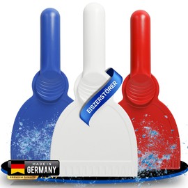 Car Ice Scraper with Handle - Ice Scraper with Non-Slip Handle - Ice Scraper for Effortless and Quick De-Icing - Robust Windscreen De-Icer Car - Car Accessories for Freezing Cold, Colour: White