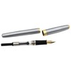 Gullor 5PCS Fountain Pens BE388 Gold Trim, Medium Nib, Silver