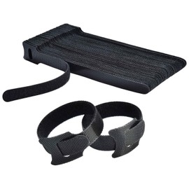 Ataduras de Cables Reutilizables - Bridas para Cables Organizador Cables Ties de Correas con Gancho y Bucle de Cuerda para la Gestión de Cables y Organización de Escritorio u Oficina (200*12MM,50Pack)