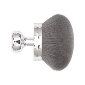 Blend & Blur Extra Large Body Makeup Brush for Self Tanner,Leg Makeup & Bronzer Self Tan Back Applicator, 3.2inch Wide Round Head Kabuki Brush For Application with Drawstring Bag (Silver)