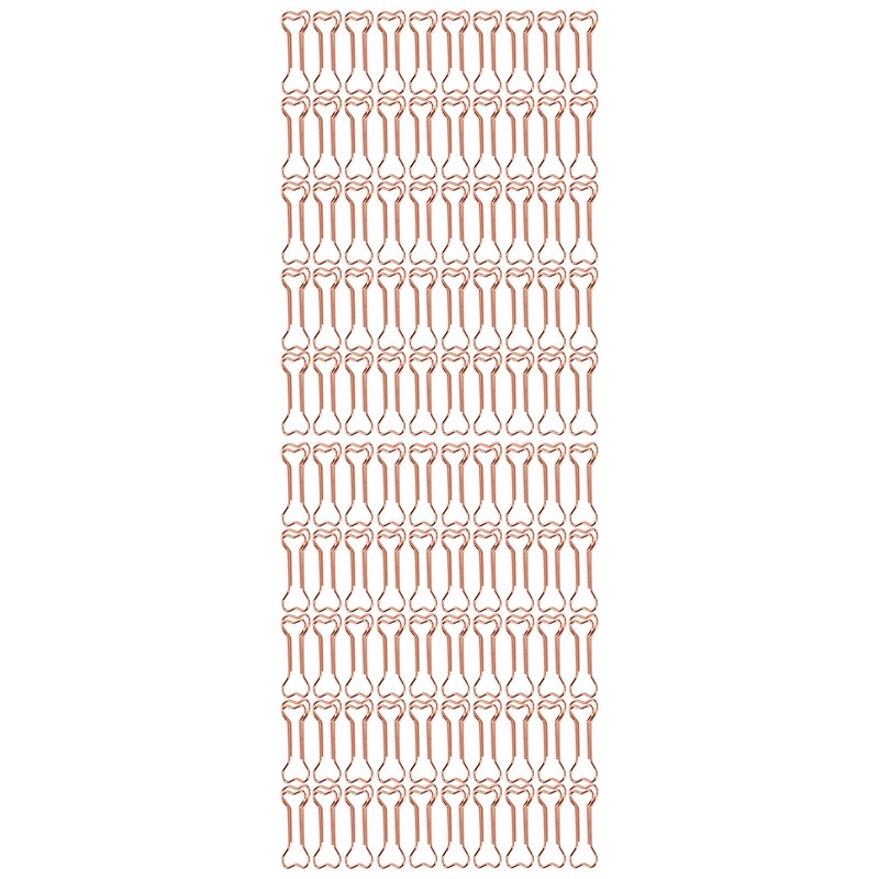 100pcs Shaped Paper Clips Electroplating Rose Gold Series Metal Portable