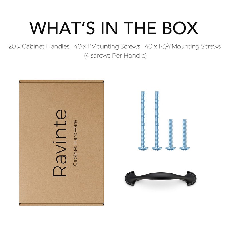 Ravinte 20 Pack Solid 3 Inch Rounded Foot Arch Cabinet