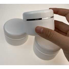 10PCS 50ML 1.7OZ White Empty Silver Edge Plastic Cream Boxes with Inner Cover Trial Sample Case Facial Emulsion Holder Portable Refillable Durable Cosmetic Container for Travel Vacation Daily Life