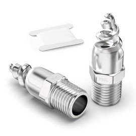 ERGAOBOY 5 Pcs 304 Stainless Steel Spiral Cone Atomization Nozzle, 3/8" Male Dust Remove Atomized Sprayer for Gas Cooling, Washing, Fire Proof, Garden Watering