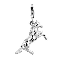 Nenalina Horse Carabiner Charm Pendant for Charm Bracelet 925 Sterling Silver 713183-000, Sterling Silver, No Gemstone
