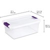 Sterilite 17531712 15 Quart/14 Liter ClearView Latch Box, Clear with