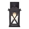 Chloe Lighting VINCENT Transitional 1 Light Textured Black Outdoor Wall