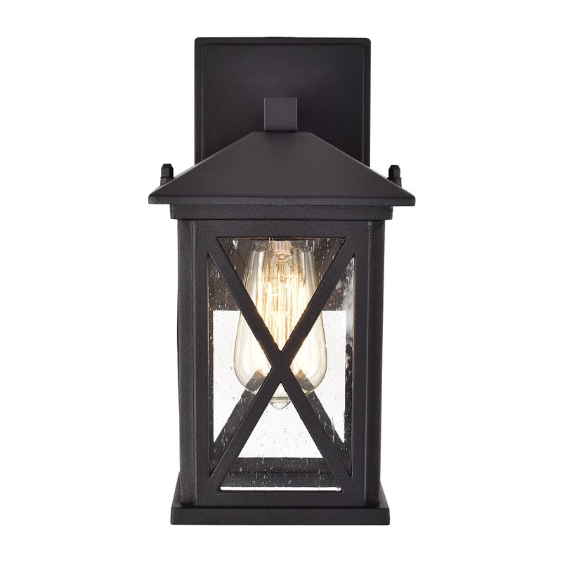 Chloe Lighting VINCENT Transitional 1 Light Textured Black Outdoor Wall