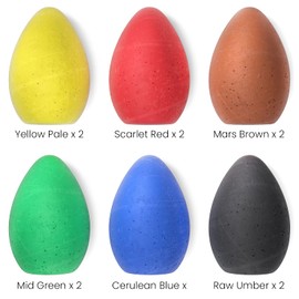 ARTEZA Kids Sidewalk Chalk, Set of 12, Egg-Shaped Washable Chalk