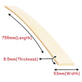 FENGSHENG-SHOP Replacement Bed Slats 755mm Length for Double Sprung Wooden Bed Slats 53mm Wide 8.5mm Thickness, 2 Slats