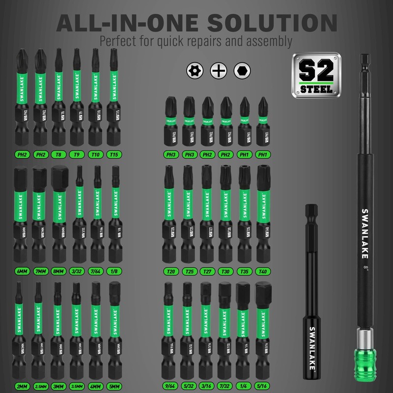 74-Piece Magnetic Nut Driver Set for Impact Drill Metric &