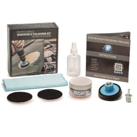 GLASS POLISH DIY 3” Windshield Polishing Kit with Enhanced Cerium Oxide Formula – Remove Wiper Blade Damage, Fine Scratches, Haziness, Water Spots – Restore Glass Clarity and Shine - GP21007