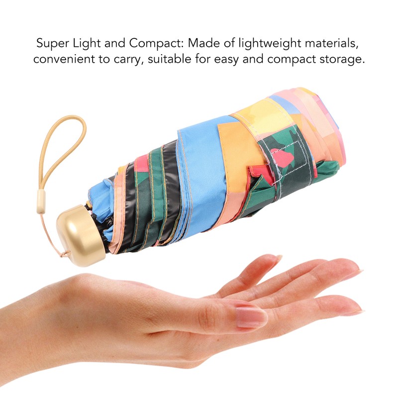 Sun Umbrella Compact Umbrella 5 Level Foldable 6 Ribs Multiuse
