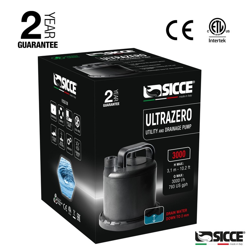 SICCE Ultra Zero 793 GPH Multi-Purpose Water Pump | Garden