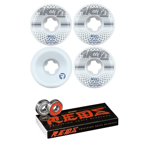 Ricta Skateboard Wheels 53mm Knibbs Wide 99A White with Bones