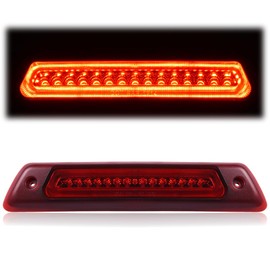 G-PLUS LED Third Brake Light Compatible With 2009 2010 2011 2012 2013 2014 Ford F150 High Mount Rear 3rd Cargo Tail Lamp Waterproof(Red lens Chrome Housing)