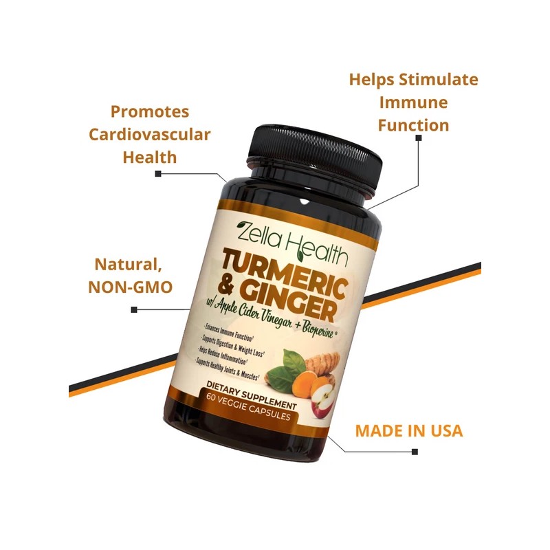 Zella Health Turmeric & Ginger with Apple Vinegar & Bioperine
