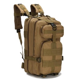 CINGHI LUSSO Militärischer Rucksack, 25 l, wasserdicht, militärische Rucksäcke für Herren, Crossfit, mit mehreren Taschen, Camping, Wandern, Survival Jagd (Schwarz), KAQI