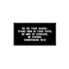 Corinthians 16:13 Patch 4" x 2" Embroidered Iron-on/Sew-on Applique, Religious Eternal Life Bible Verse Love Jesus God Christian Biker Decorative Embroidery Clothing Vest Jackets Premium Stitching