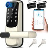 Smart Door Lock with Handle,Fingerprint Exterior Locks,Smart Locks for Front