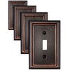 ZILLSEA 4-Pack Single Toggle Switch Wall Plate, Decorative Aged Bronze
