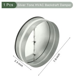 YOKIVE 7.9-inch Backdraft Damper Shutter, Inline Spring Loaded Blocker Dryer Duct Damper, Great for Retrofitting Ducting Preventing Unwanted Drafts in Metal Ducts (Silver Tone)