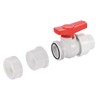 PATIKIL 32mm ID Double Union Ball Valve, 1 Pack PVC